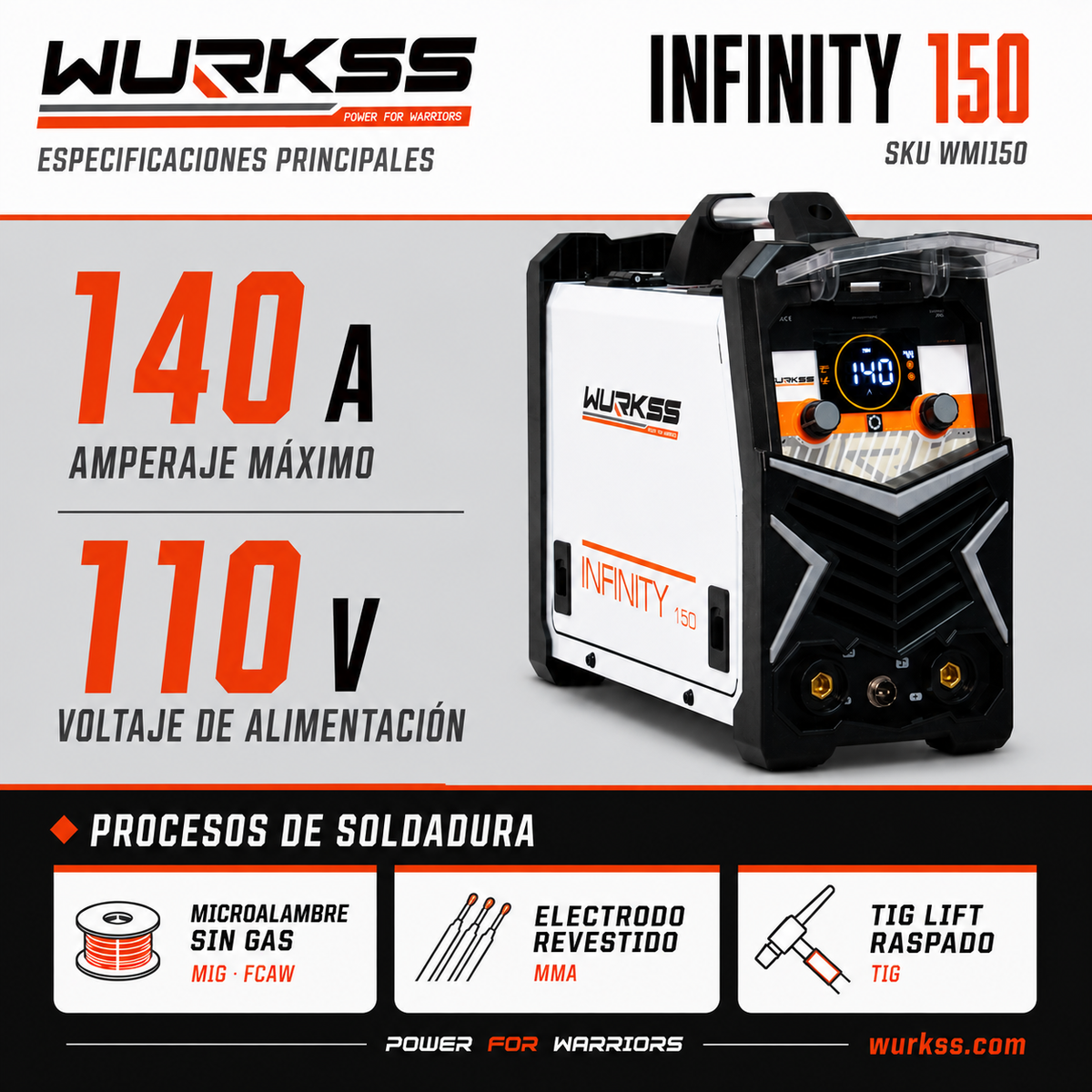 Soldadora Multiproceso WURKSS Infinity 150