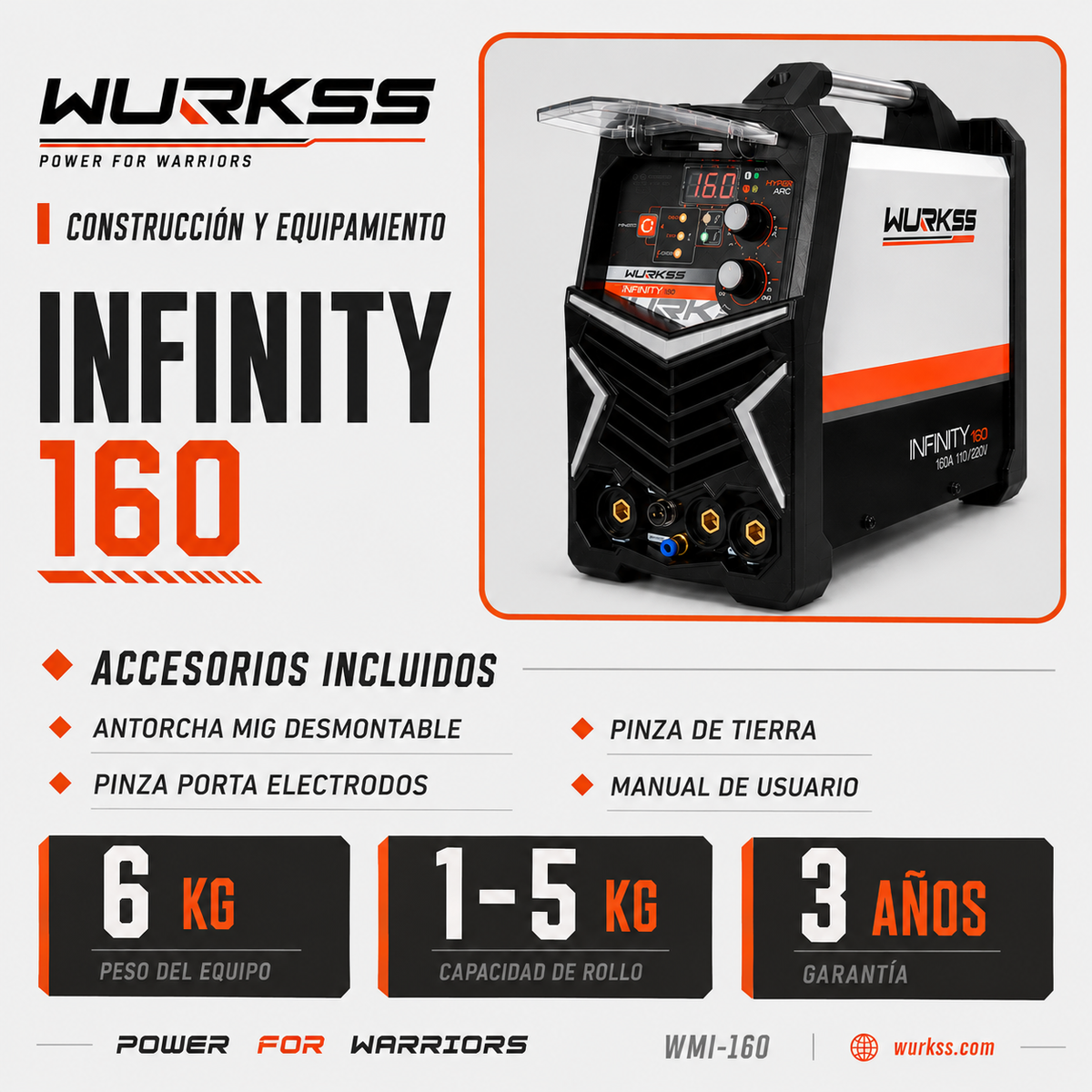 Soldadora Multiproceso WURKSS Infinity 160
