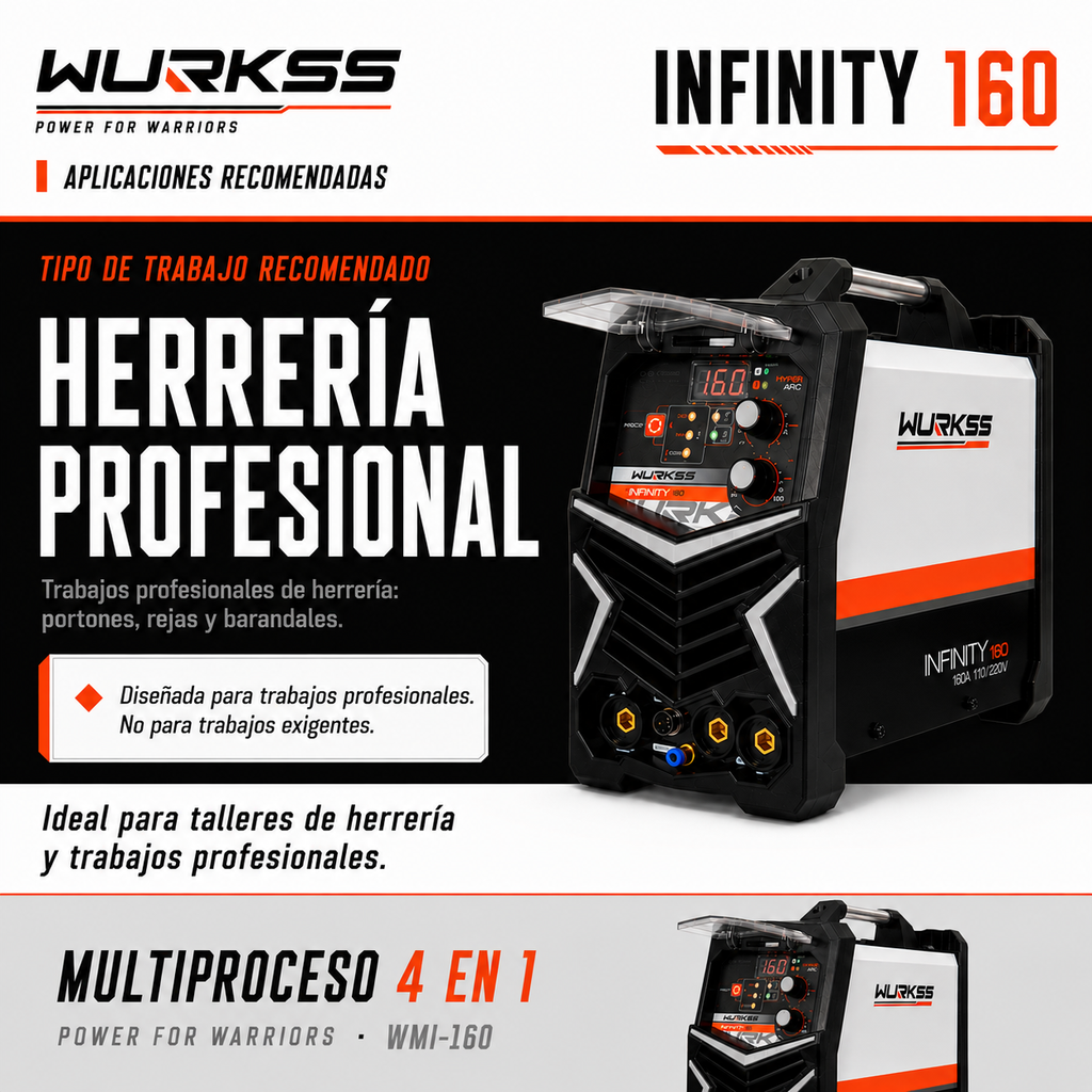 Soldadora Multiproceso WURKSS Infinity 160