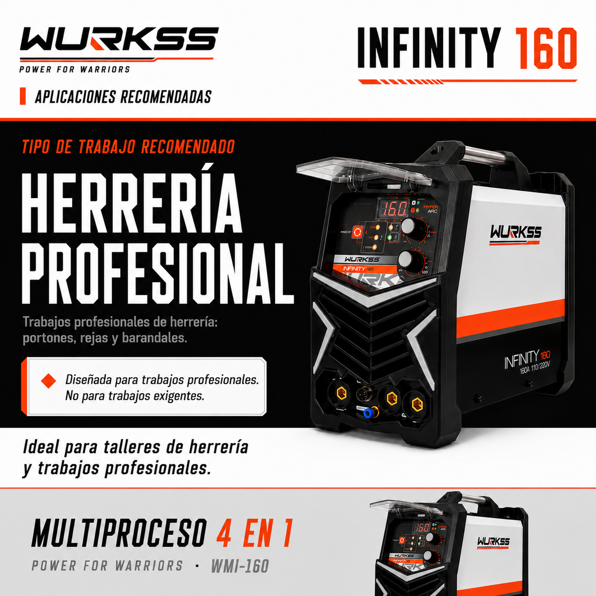 Soldadora Multiproceso WURKSS Infinity 160
