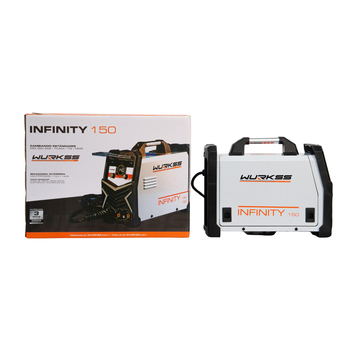 Soldadora WURKSS Infinity 150, vista frontal 3/4 ángulo 3