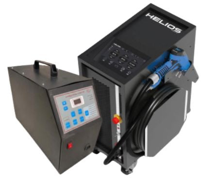 Soldadora Laser HELIOS Katana Air 15, vista con unidad de enfriamiento
